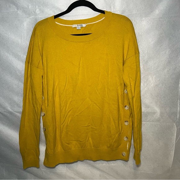 Boden Mustard Yellow Wool Blend Side Buttons Jumper Sweater Size S women’s small - Picture 3 of 9